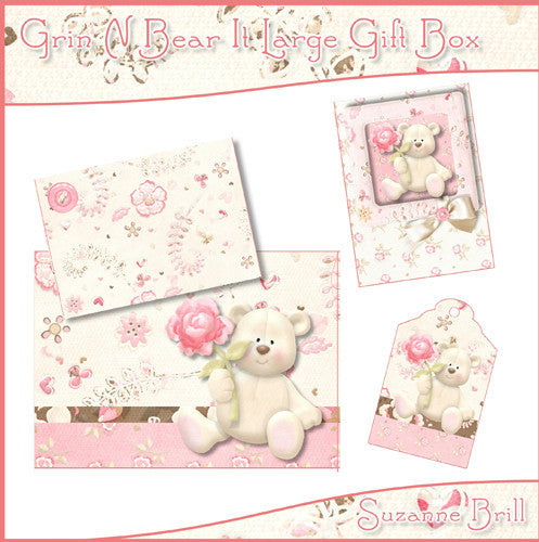 Grin N Bear It Large Gift Box - The Printable Craft Shop