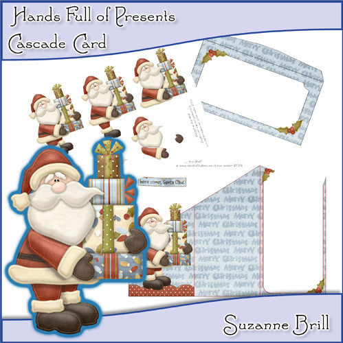 Hands Full Of Presents Cascade Card - The Printable Craft Shop