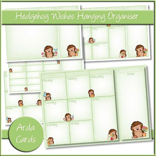 Hedgehog Wishes Hanging Organiser - The Printable Craft Shop