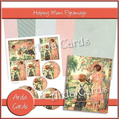 Helping Mum Pyramage Set - The Printable Craft Shop