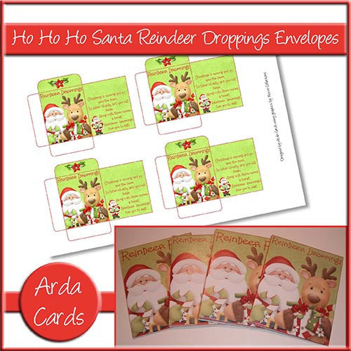 Ho Ho Ho Santa Reindeer Droppings Envelopes - The Printable Craft Shop