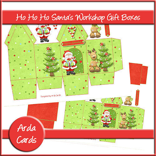 Ho Ho Ho Christmas Santa's Workshop Gift Boxes - The Printable Craft Shop