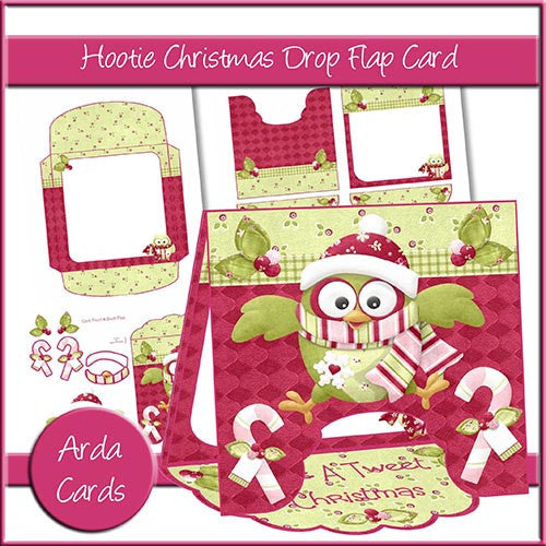 Hootie Christmas Drop Flap Card - The Printable Craft Shop