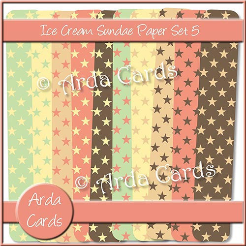 Ice Cream Sundae Papers Set 5 - The Printable Craft Shop