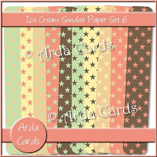 Ice Cream Sundae Papers Set 6 - The Printable Craft Shop