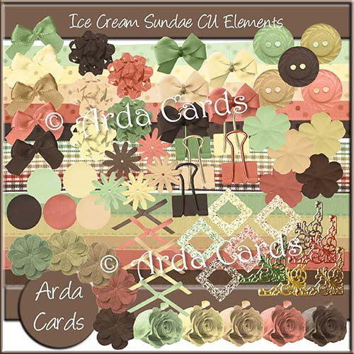 Ice Cream Sundae CU Elements - The Printable Craft Shop