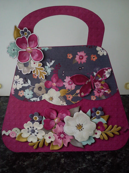 Floral Daze Handbag Card - The Printable Craft Shop - 2