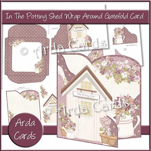In The Potting Shed Wrap Around Gatefold Card - The Printable Craft Shop