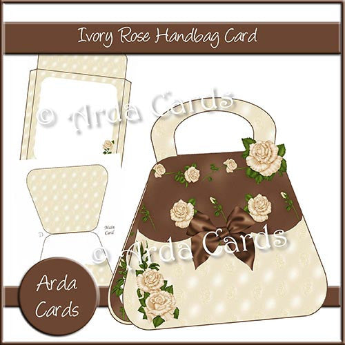 Ivory Rose Handbag Card - The Printable Craft Shop