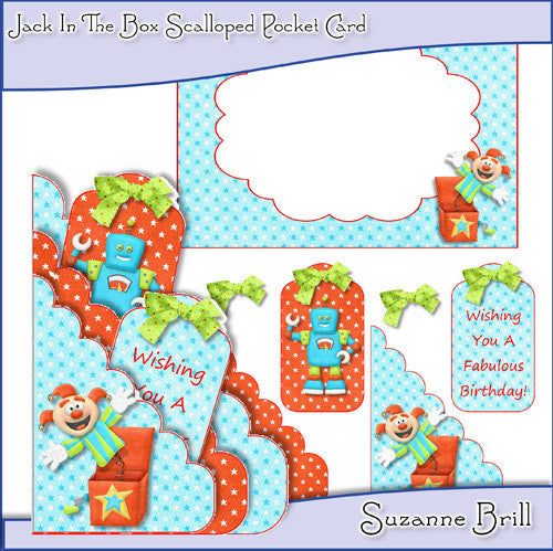 Jack In The Box Scalloped Pocket Card - The Printable Craft Shop