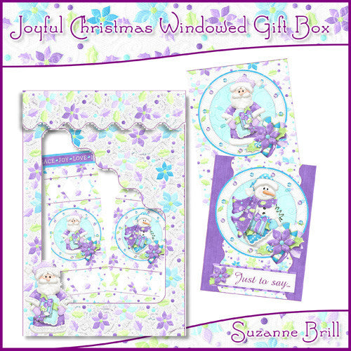 Joyful Christmas Windowed Gift Box - The Printable Craft Shop