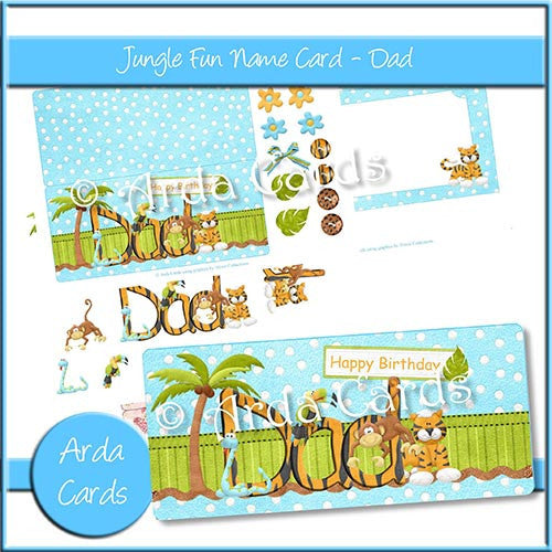Jungle Fun Name Card - Dad - The Printable Craft Shop