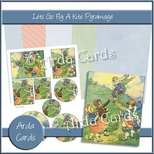 Lets Go Fly A Kite Pyramage Set - The Printable Craft Shop