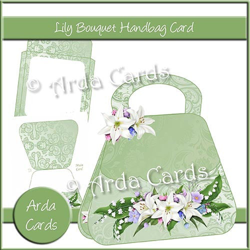 Lily Bouquet Handbag Card - The Printable Craft Shop