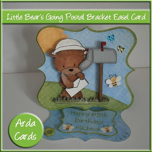 Little Bear's Going Postal Bracket Easel Card - The Printable Craft Shop