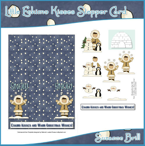 Little Eskimo Kisses Stepper Card - The Printable Craft Shop