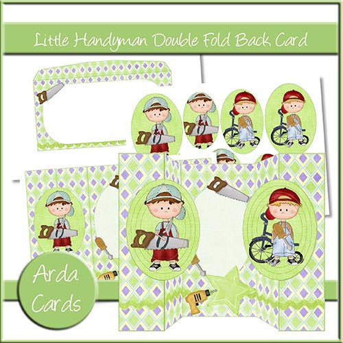 Little Handyman Double Fold Back Card - The Printable Craft Shop