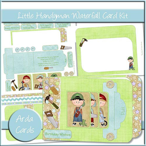 Little Handyman Waterfall Card Kit - The Printable Craft Shop