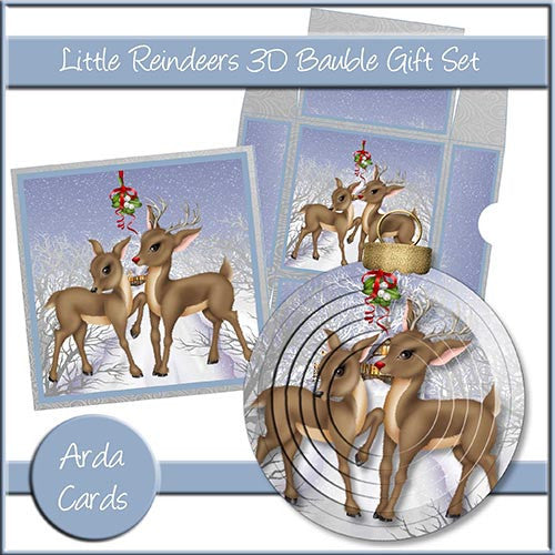 Little Reindeers 3D Bauble Gift Set - The Printable Craft Shop