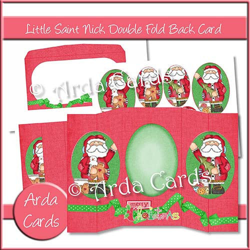 Little Saint Nick Double Foldback Card - The Printable Craft Shop