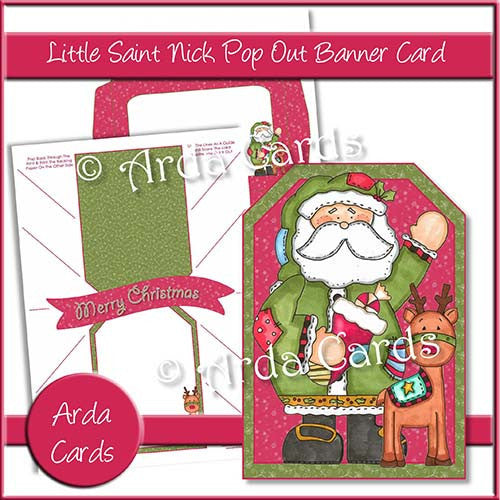 Little Saint Nick Pop Out Banner Card - The Printable Craft Shop