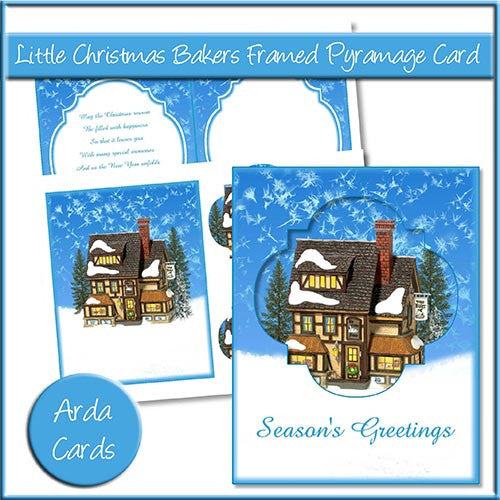Little Christmas Bakers Framed Pyramage Card - The Printable Craft Shop