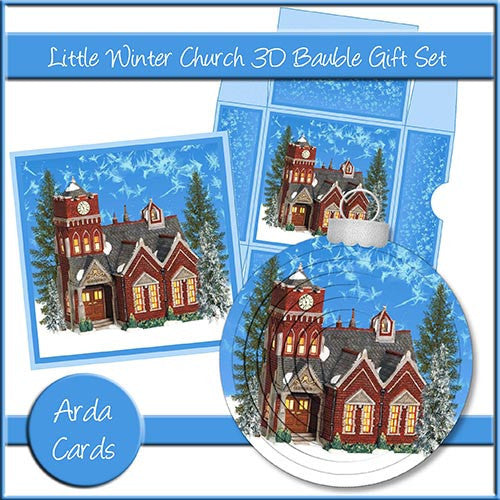 Little Winter Church 3D Bauble Gift Set - The Printable Craft Shop