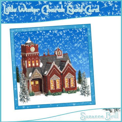 Little Winter Church Easel Card - The Printable Craft Shop