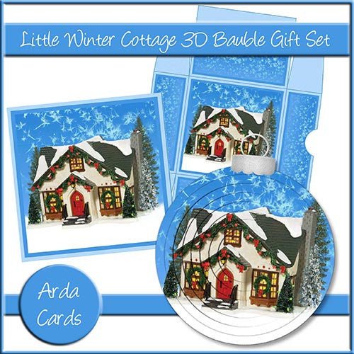 Little Winter Cottage 3D Bauble Gift Set - The Printable Craft Shop