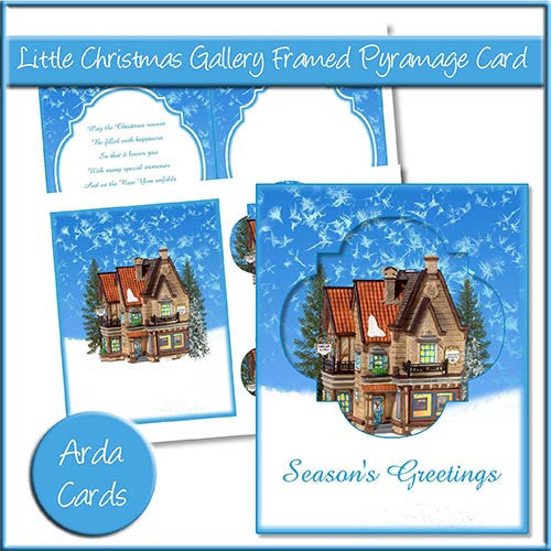 Little Christmas Gallery Framed Pyramage Card - The Printable Craft Shop