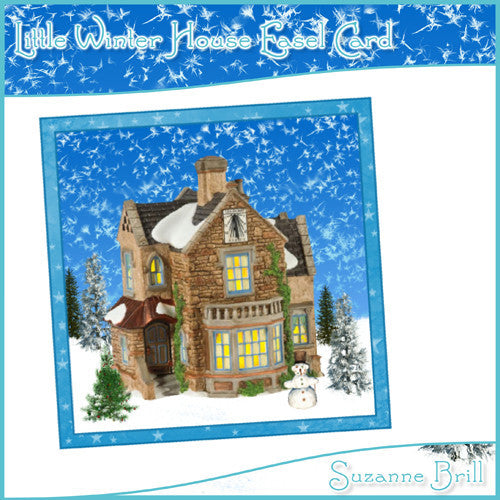 Little Winter House Easel Card - The Printable Craft Shop
