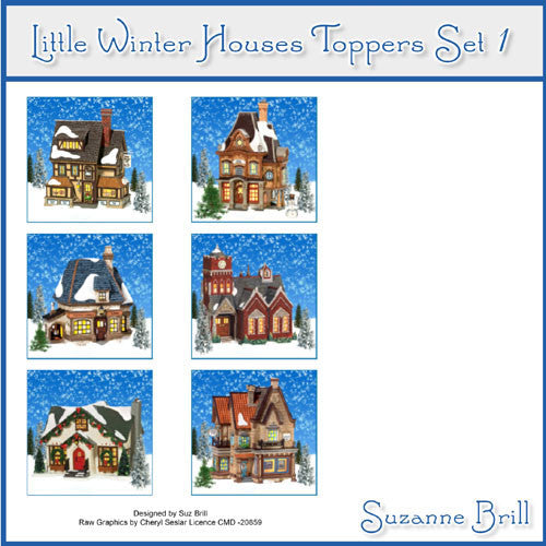 Little Winter Houses Toppers Set 1 - The Printable Craft Shop