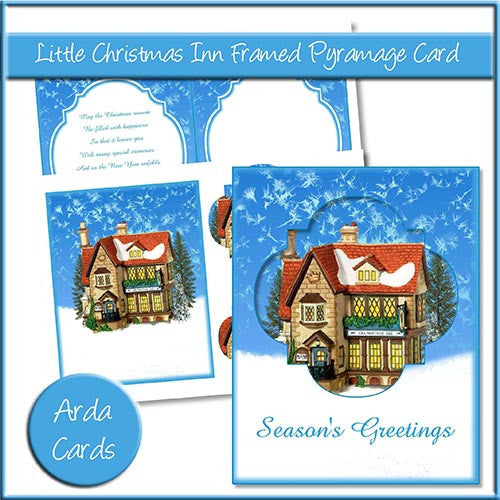 Little Christmas Inn Framed Pyramage Card - The Printable Craft Shop