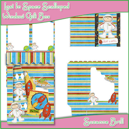 Lost In Space Scalloped Window Gift Box - The Printable Craft Shop