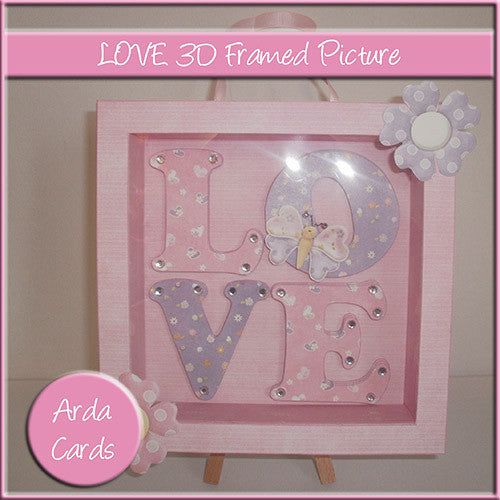 LOVE 3D Framed Picture - The Printable Craft Shop