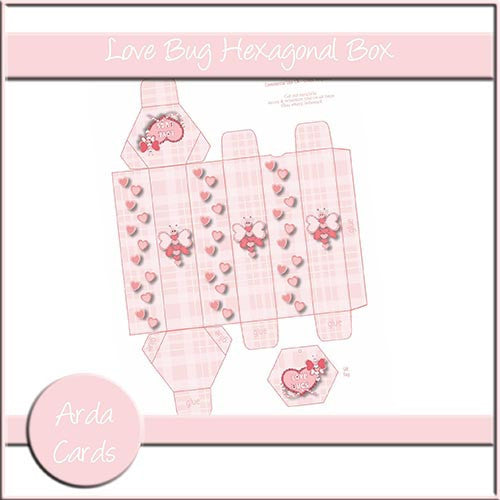Free Love Bug Hexagonal Box - The Printable Craft Shop