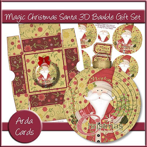 Magic Christmas Santa 3D Bauble Gift Set - The Printable Craft Shop