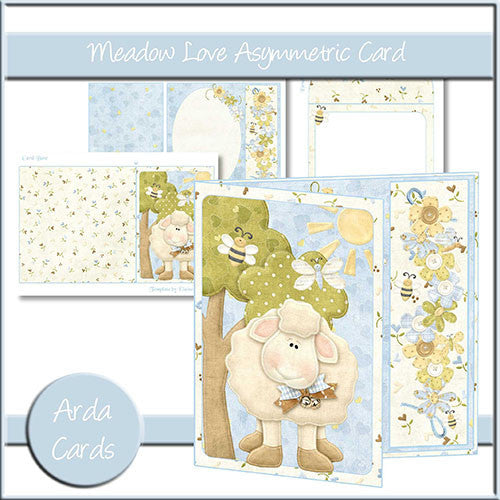 Meadow Love Asymmetric Card - The Printable Craft Shop