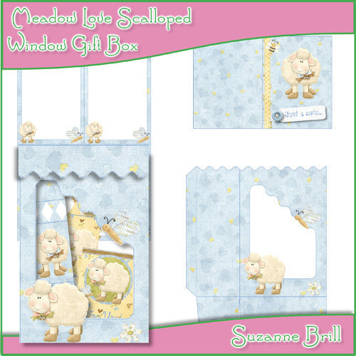 Meadow Love Scalloped Window Gift Box - The Printable Craft Shop