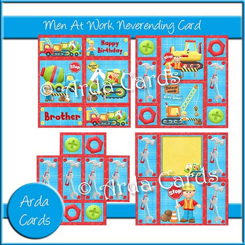 Men At Work Neverending Card - The Printable Craft Shop