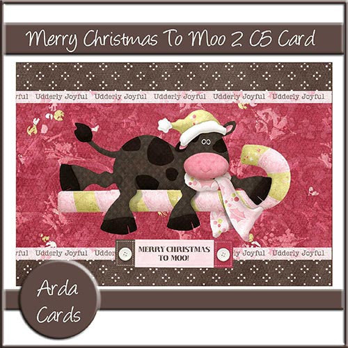 Merry Christmas To Moo! 2 Landscape C5 Card Kit - The Printable Craft Shop