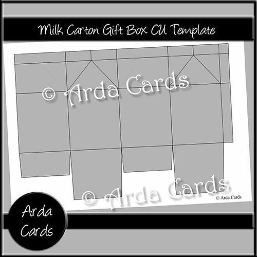 Milk Carton Gift Box CU Template - The Printable Craft Shop