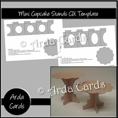 Mini Cupcake Stands CU Template - The Printable Craft Shop