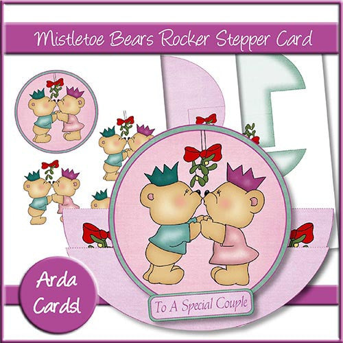 Mistletoe Bears Rocking Stepper Card - The Printable Craft Shop