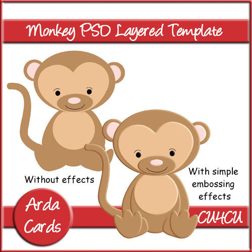 Monkey PSD Layered Template - The Printable Craft Shop