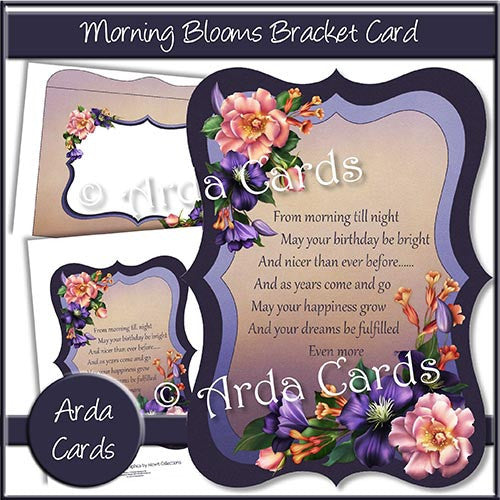 Morning Blooms Bracket Card - The Printable Craft Shop