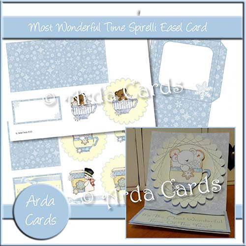 Most Wonderful Time Spirelli Easel Card - The Printable Craft Shop