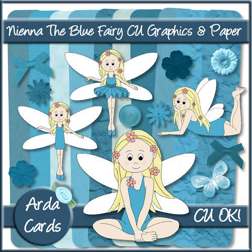 Nienna The Blue Fairy CU Graphics And Paper - The Printable Craft Shop