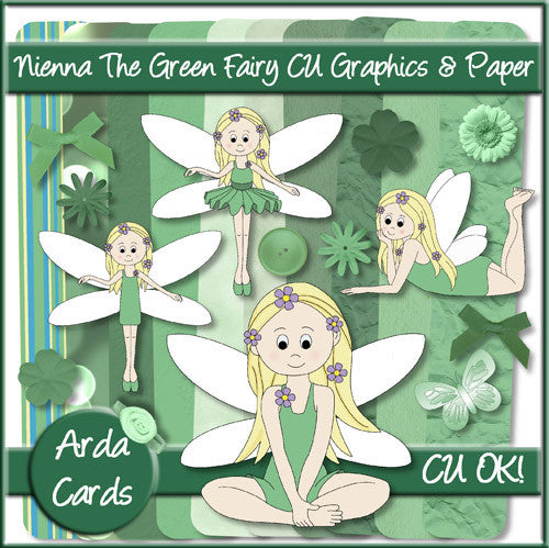Nienna The Green Fairy CU Graphics And Paper - The Printable Craft Shop