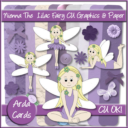 Nienna The Lilac Fairy CU Graphics And Paper - The Printable Craft Shop